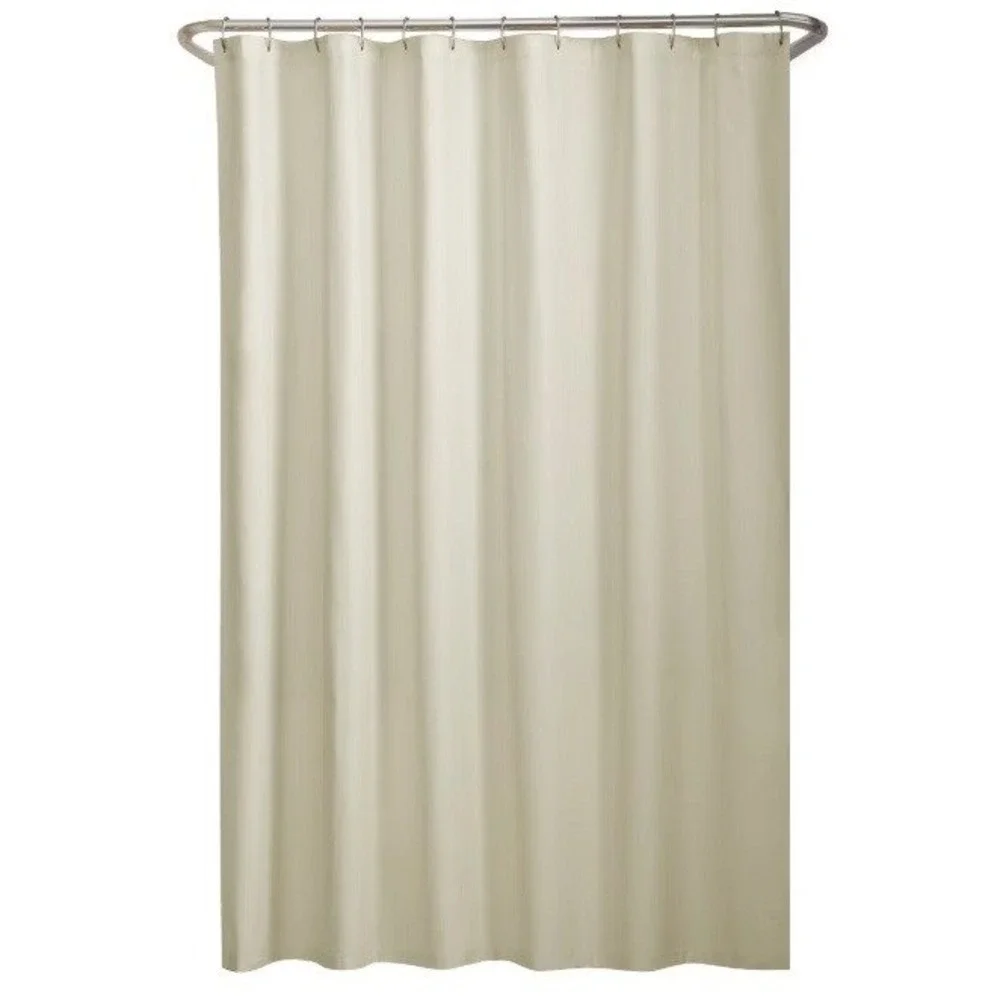 SSI Shower Curtain Liner 68 x 68 Cream Nylon Hotel‎ Collection Mildew Resistant